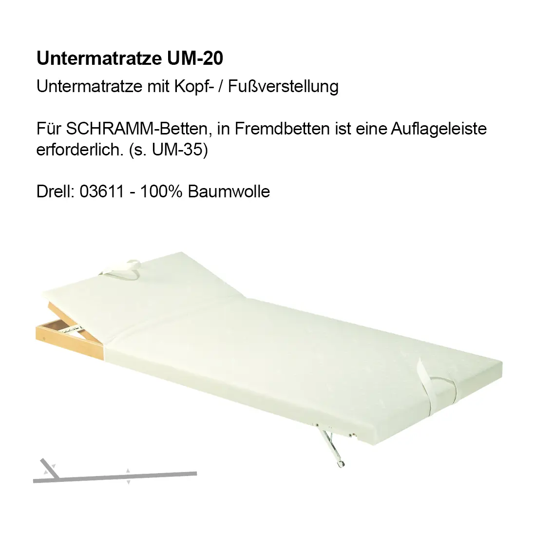 Kopf-/Fuß-verstellbare Schramm Untermatratze UM-20