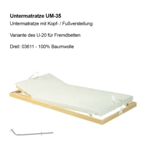 Kopf-/Fuß-verstellbare Schramm Untermatratze UM-35 für Fremdbetten